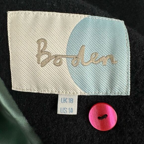 Boden Black Wool Dress Coat size 14 - Picture 3 of 8